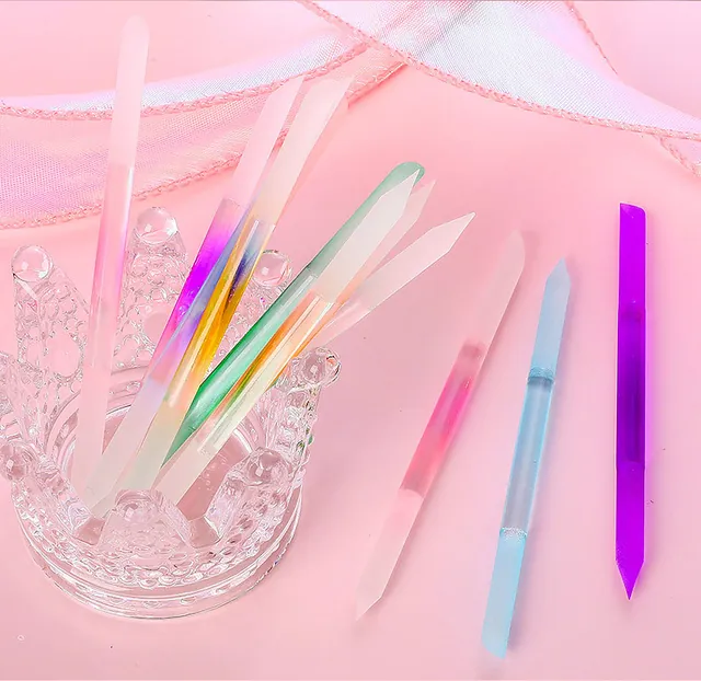 Crystal-glass nail sticks in a crystal jug