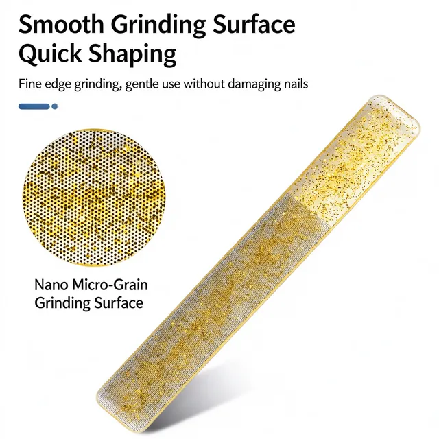 Callout graphic headed Smooth Grinding Surface Quick Shaping, with a magnified view of the nano micro-grain grinding surface