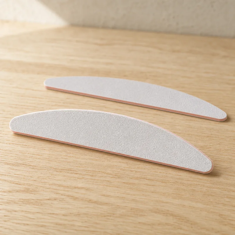 Nail files with different grit surfaces side by side