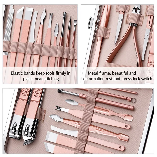 Close-ups of the case interior showing the elastic tool bands and the press-lock frame