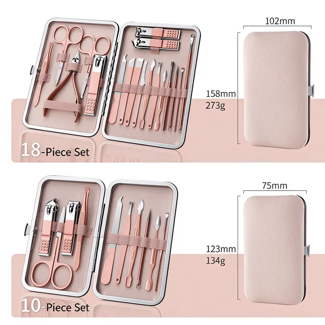 The three sizes side by side with their weights and case lengths marked at 273 g and 158 mm, 134 g and 123 mm, 106 g and 107 mm