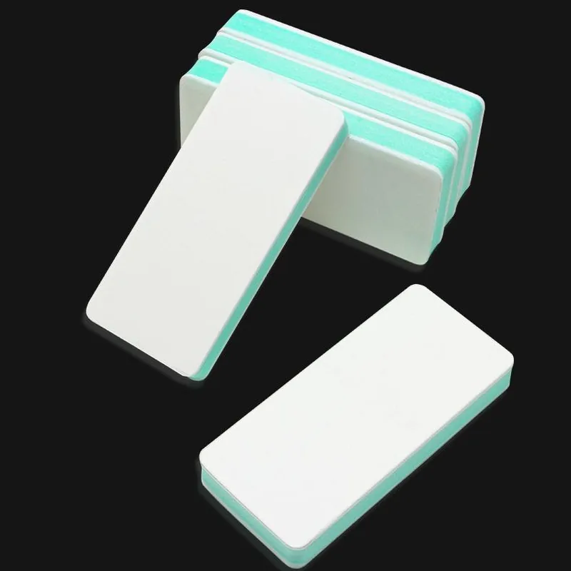 White buffing blocks with mint faces arranged on a black background with a High-Gloss Cleaning and Polishing headline