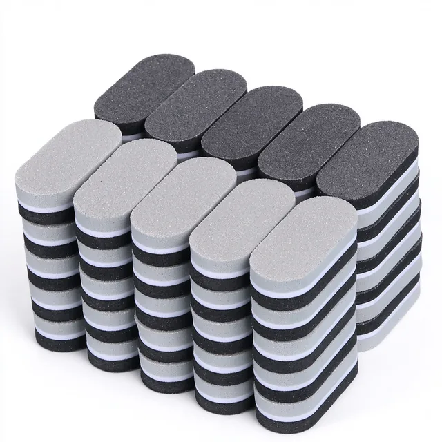 Pyramid stack of grey and black mini buffer blocks