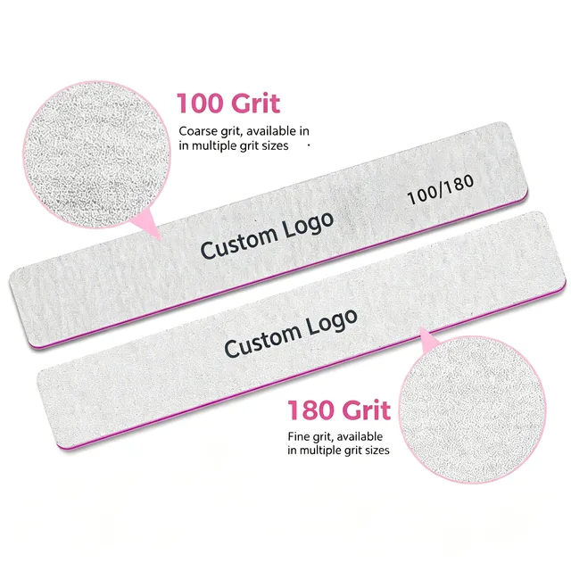 100 grit and 180 grit faces compared on the square nail file