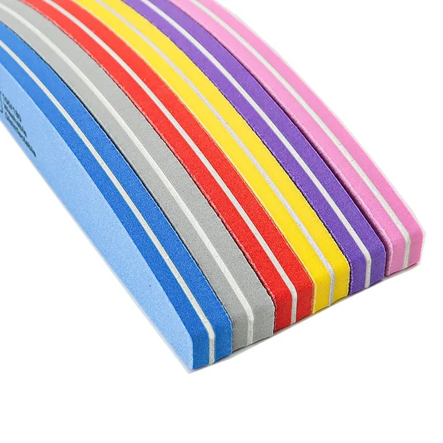 Close-up of the layered edges of the half-moon sponge nail files
