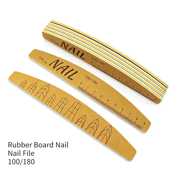 Stack of polishing nail files with the printed grit marking