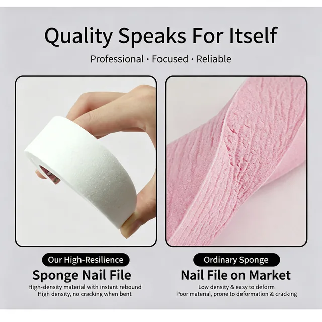 Comparison of the high-resilience sponge nail file against an ordinary sponge file