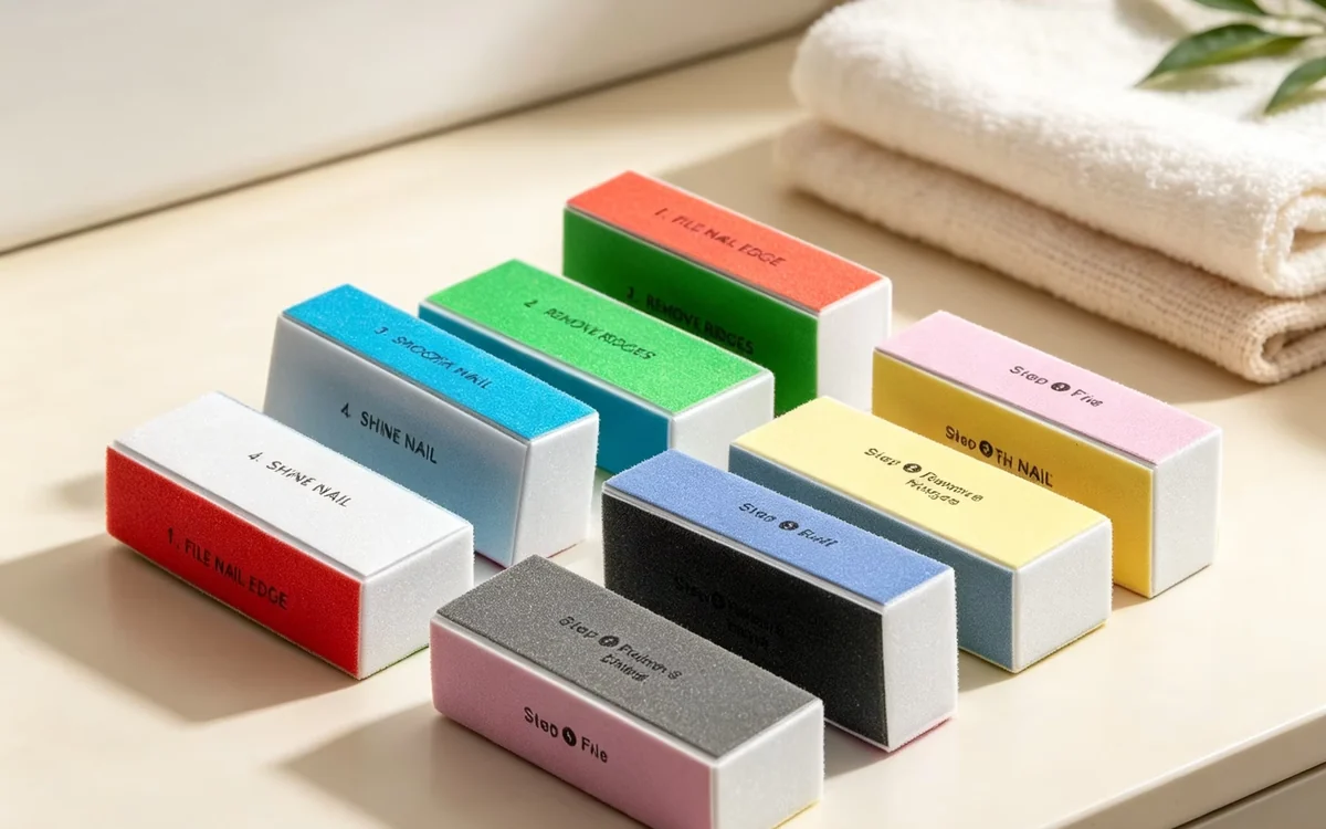 Nail Buffer Blocks —four sided sponge and EVA buffer blocks for buffing, shining and finishing natural or gel nails