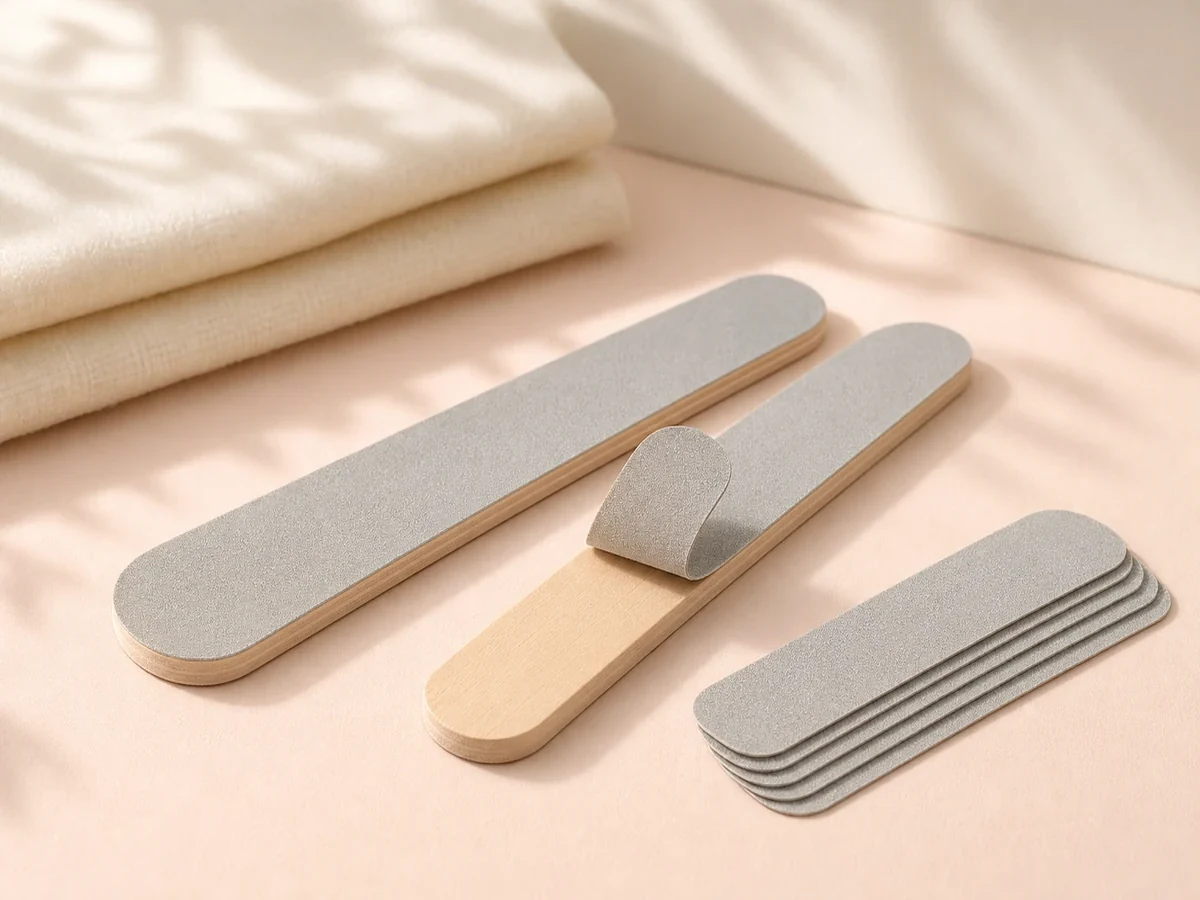 A refillable file body with replaceable abrasive strips