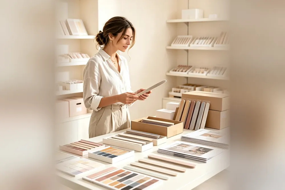 A buyer reviewing an assortment of nail files